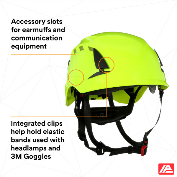 3M™ SecureFit™ X5000 Safety Helmet Vented 1000V CE Hi-Viz Green X5014VE-CE - Image 4
