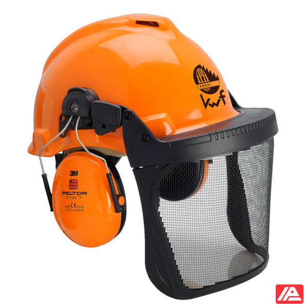 3M™ Forestry Combination G3000 Orange Helmet H31 Earmuffs FH1 Holder 5C Mesh Faceshield KWF G3000MOR31FH15C FPA
