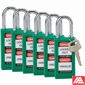 Ασφάλεια Λουκέτα - Μακρύ Σώμα — LONG BODY SFTY LOCK, 1.5" KD GREEN 6/PK