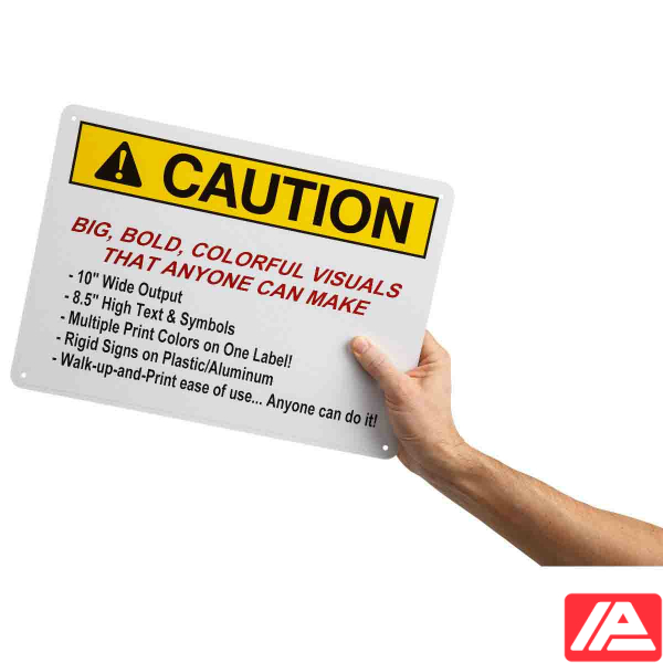 Τοποθέτηση προειδοποιητικής πινακίδας Brady CAUTION σε επιφάνεια
