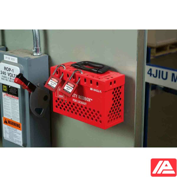 Safety REDBOX Group Lockout Box - WALL-MOUNTABLE LOCKBOX W/ QUICK REL. RED - Image 2