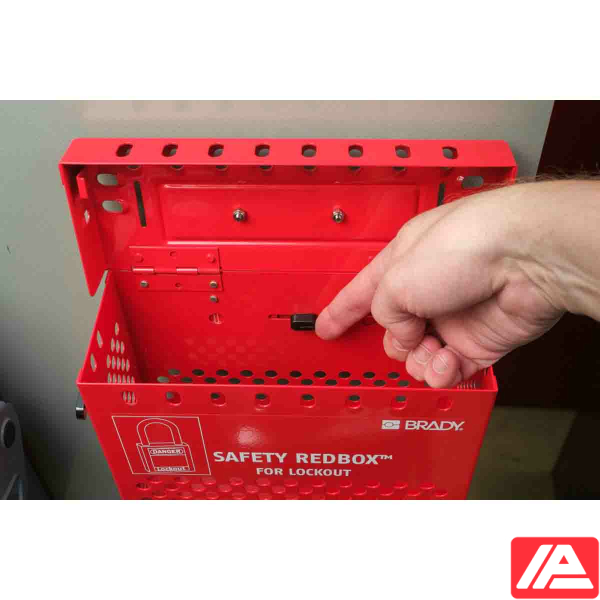 Safety REDBOX Group Lockout Box - WALL-MOUNTABLE LOCKBOX W/ QUICK REL. RED - Image 3