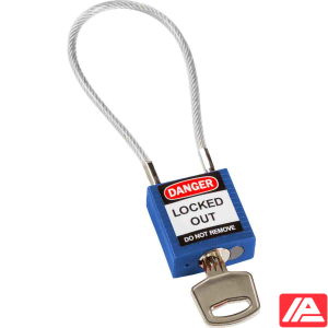 Ασφάλεια Λουκέτα - Συμπαγές Καλώδιο — Compact Cable Padlock Blue 20cm KD