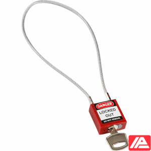 Ασφάλεια Λουκέτα - Συμπαγές Καλώδιο — Compact Cable Padlock Red 40cm KD