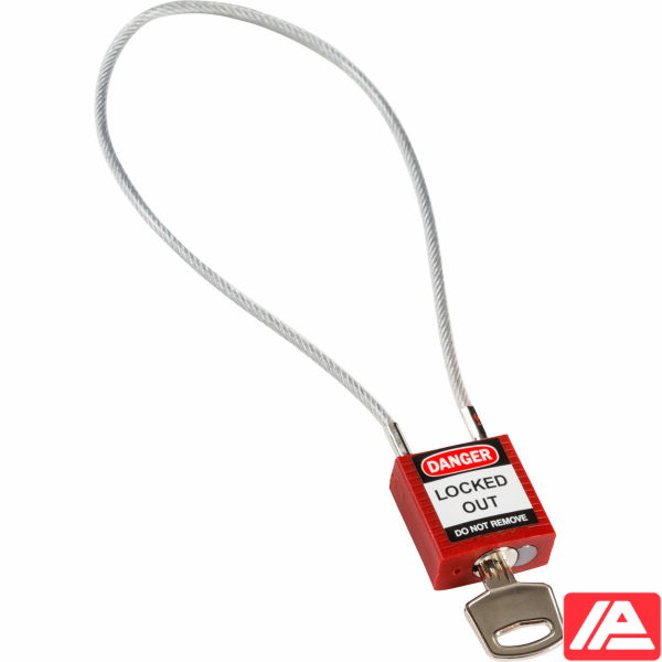Ασφάλεια Λουκέτα - Συμπαγές Καλώδιο — Compact Cable Padlock Red 40cm KD