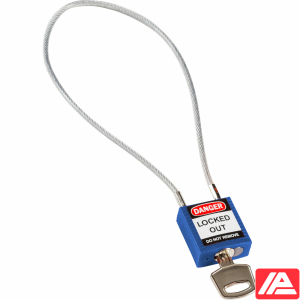 Ασφάλεια Λουκέτα - Συμπαγές Καλώδιο — Compact Cable Padlock Blue 40cm KD