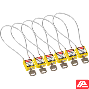 Ασφάλεια Λουκέτα - Συμπαγές Καλώδιο — Compact Cable Padlock Yellow 40cm KA/6PK