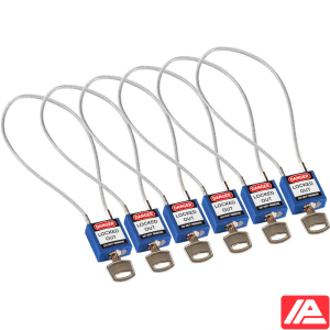 Ασφάλεια Λουκέτα - Συμπαγές Καλώδιο — Compact Cable Padlock Blue 40cm KA/6PK