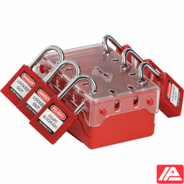 Ultra Compact Lock Box with Keyed-different Locks - Compact Lock Box+6 Red Keyed-Diff Locks - Image 3