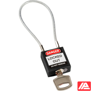 Ασφάλεια Λουκέτα - Συμπαγές Καλώδιο — Compact Cable Padlock Black 20cm KD