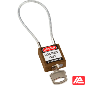Ασφάλεια Λουκέτα - Συμπαγές Καλώδιο — Compact Cable Padlock Brown 20cm KD