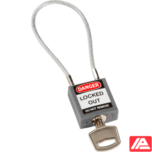 Ασφάλεια Λουκέτα - Συμπαγές Καλώδιο — Compact Cable Padlock Grey 20cm KD