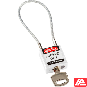 Ασφάλεια Λουκέτα - Συμπαγές Καλώδιο — Compact Cable Padlock White 20cm KD