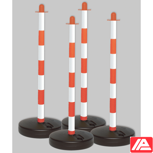 Post and Fillable Base - POST & FILLABLE BASE RED/WHT PK 4