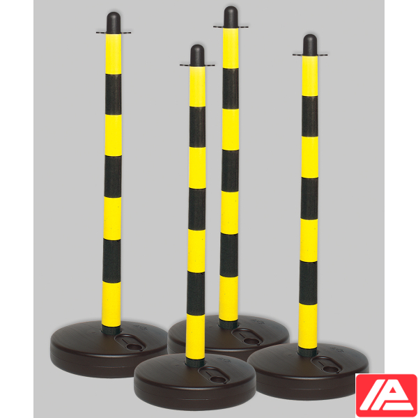 Post and Fillable Base - POST & FILLABLE BASE YELL/BLK PK 4