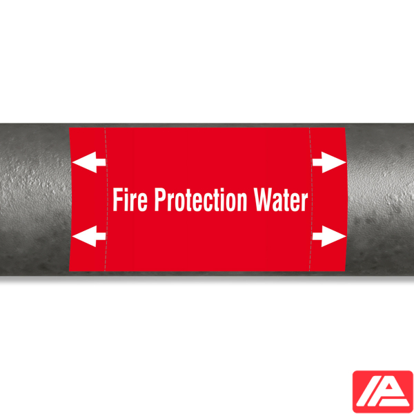 ISO 20560 Pipe Markers - Fire Fighting - ISO20560PM-115X60-FIRE PROTECTION WATER - Image 2