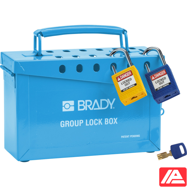 13 Lock Portable Metal Lock Box - METAL LOCK BOX, 13 LOCK, BLUE - Image 3