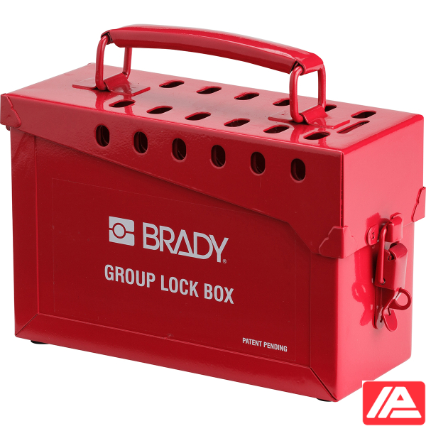 Portable Metal Group Lockout Boxes - METAL LOCK BOX, 13 LOCK, RED - Image 4
