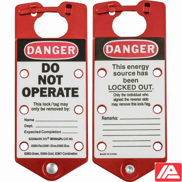 Επισήμανση ομάδας Lockout Hasps — RED LABELLED LOCKOUT HASP ALUMINIUM
