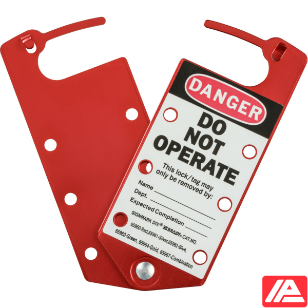 Labelled Lockout Hasp - RED LABELLED LOCKOUT HASP ALUMINIUM - Image 4