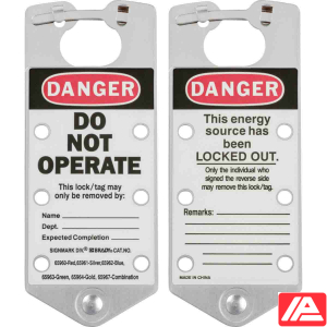 Επισήμανση ομάδας Lockout Hasps — SILVER LABELLED LOCKOUT HASP ALUMINIUM