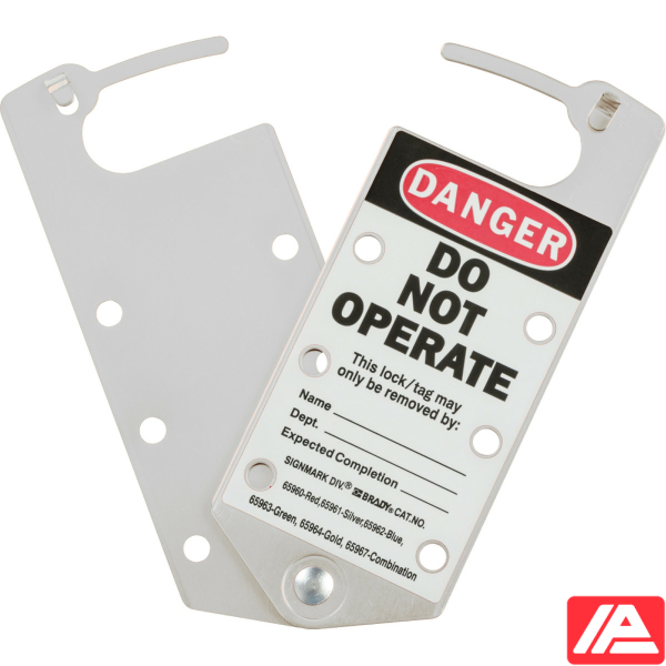 Labelled Lockout Hasps - SILVER LABELLED LOCKOUT HASP ALUMINIUM - Image 4