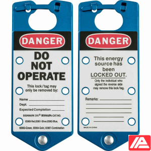 Επισήμανση ομάδας Lockout Hasps — BLUE LABELLED LOCKOUT HASP ALUMINIUM
