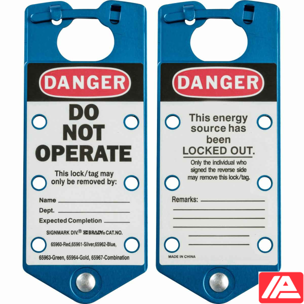 Επισήμανση ομάδας Lockout Hasps — BLUE LABELLED LOCKOUT HASP ALUMINIUM