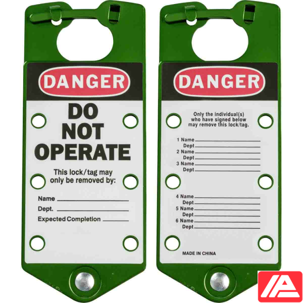 Επισήμανση ομάδας Lockout Hasps — GREEN LABELLED LOCKOUT HASP ALUMINIUM