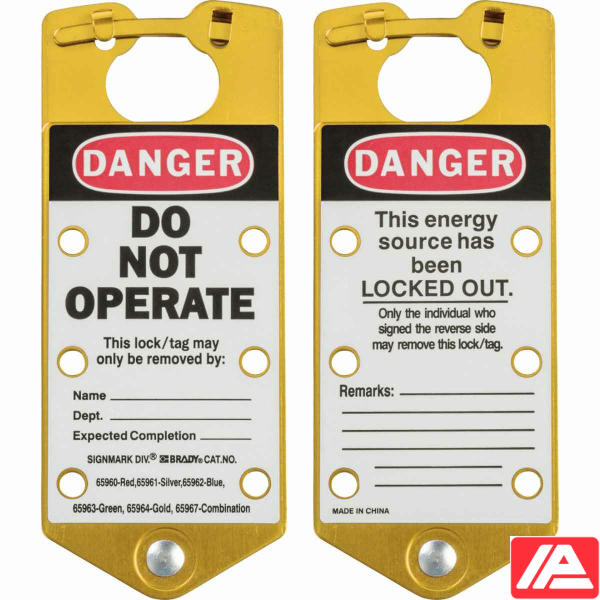 Επισήμανση ομάδας Lockout Hasps — GOLD LABELLED LOCKOUT HASP ALUMINIUM