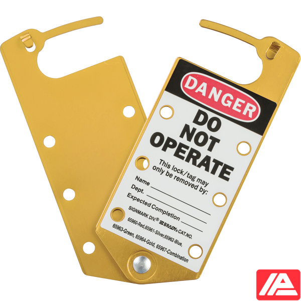 Labelled Lockout Hasps - GOLD LABELLED LOCKOUT HASP ALUMINIUM - Image 4