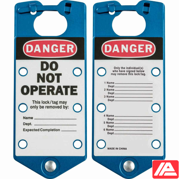 Επισήμανση ομάδας Lockout Hasps — BLUE LABELED LOCKOUT HASPS