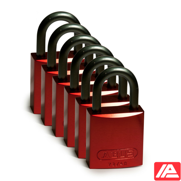 Αλουμίνιο Λουκέτα - Αλουμίνιο Σάκλες — Full Alu Padlocks 25mm Sha KD Red/6