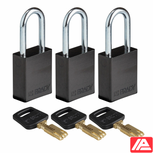 Ασφαλές κλειδί Λουκέτα - Αλουμίνιο — ALU-BLK-38ST-KA3PK