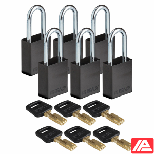 Ασφαλές κλειδί Λουκέτα - Αλουμίνιο — ALU-BLK-38ST-KD6PK