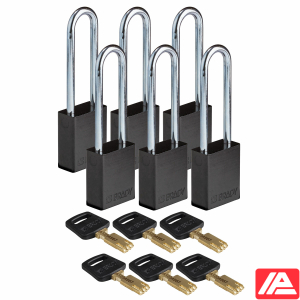 Ασφαλές κλειδί Λουκέτα - Αλουμίνιο — ALU-BLK-76ST-KD6PK