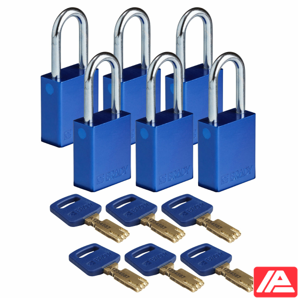 Ασφαλές κλειδί Λουκέτα - Αλουμίνιο — ALU-BLU-38ST-KD6PK