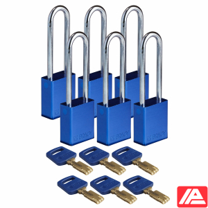Ασφαλές κλειδί Λουκέτα - Αλουμίνιο — ALU-BLU-76ST-KD6PK
