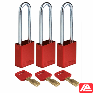Ασφαλές κλειδί Λουκέτα - Αλουμίνιο — ALU-RED-76ST-KA3PK
