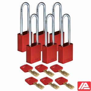 Ασφαλές κλειδί Λουκέτα - Αλουμίνιο — ALU-RED-76ST-KD6PK