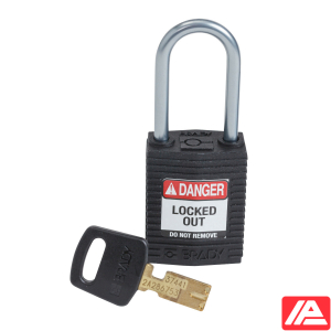 Συμπαγές SafeKey Νάιλον Αποκλεισμός Λουκέτα με Αλουμίνιο Shackle — CPT-BLK-38AL-KD