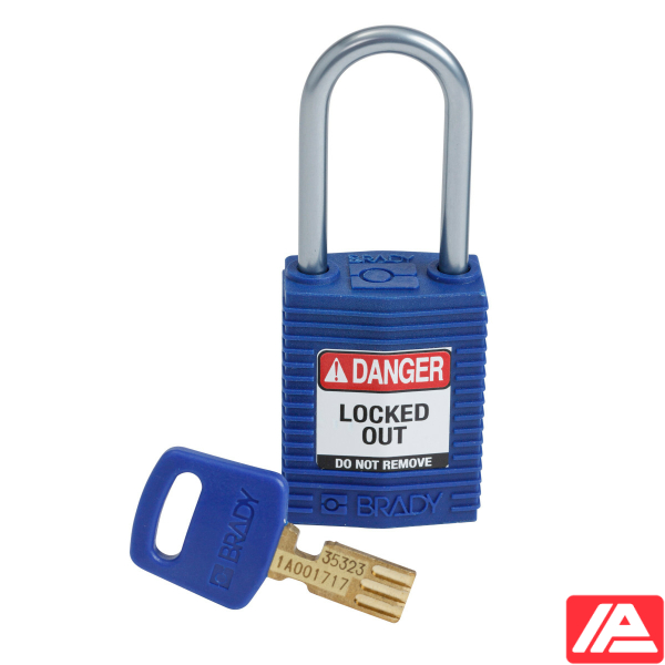 Συμπαγές SafeKey Νάιλον Αποκλεισμός Λουκέτα με Αλουμίνιο Shackle — CPT-BLU-38AL-KD