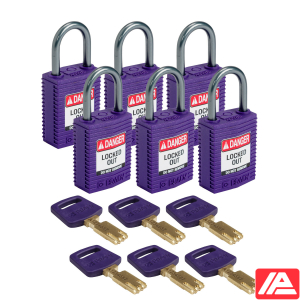 Συμπαγές SafeKey Νάιλον Αποκλεισμός Λουκέτα με Αλουμίνιο Shackle — CPT-PRP-25AL-KD6PK
