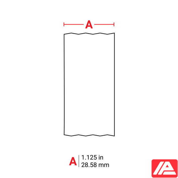 Σχέδιο διαστάσεων ταινίας σήμανσης Brady B30C-1125-483WT-KT