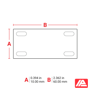 Σχέδιο διαστάσεων δείκτη καλωδίων Brady B33-6010-7643-WT