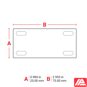 Σχέδιο διαστάσεων δείκτη καλωδίων Brady B33-7525-7643-WT