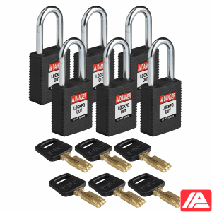 Ασφαλές κλειδί Λουκέτα - Νάιλον — NYL-BLK-38ST-KD6PK