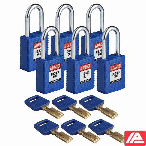 Ασφαλές κλειδί Λουκέτα - Νάιλον — NYL-BLU-38ST-KD6PK