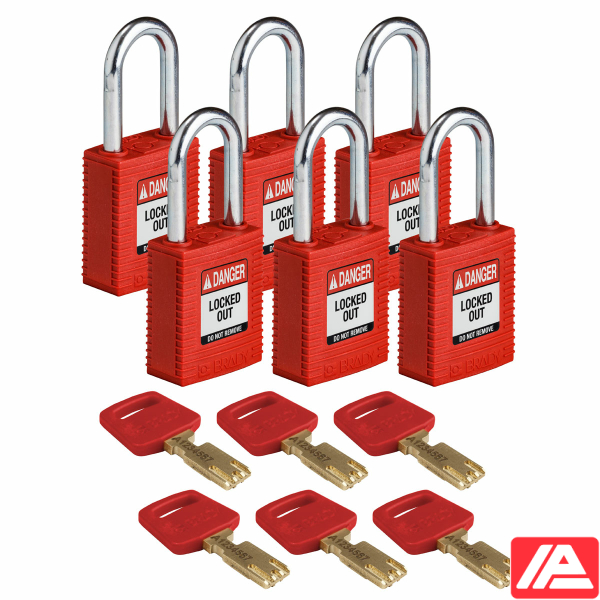 Ασφαλές κλειδί Λουκέτα - Νάιλον — NYL-RED-38ST-KD6PK